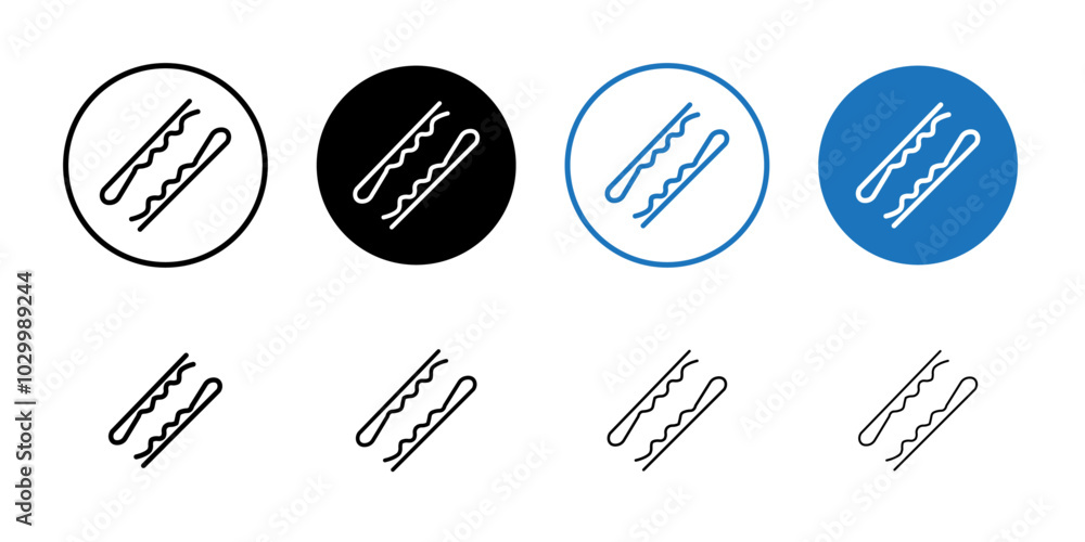Poster Bobby pin icon Outline vector for web ui