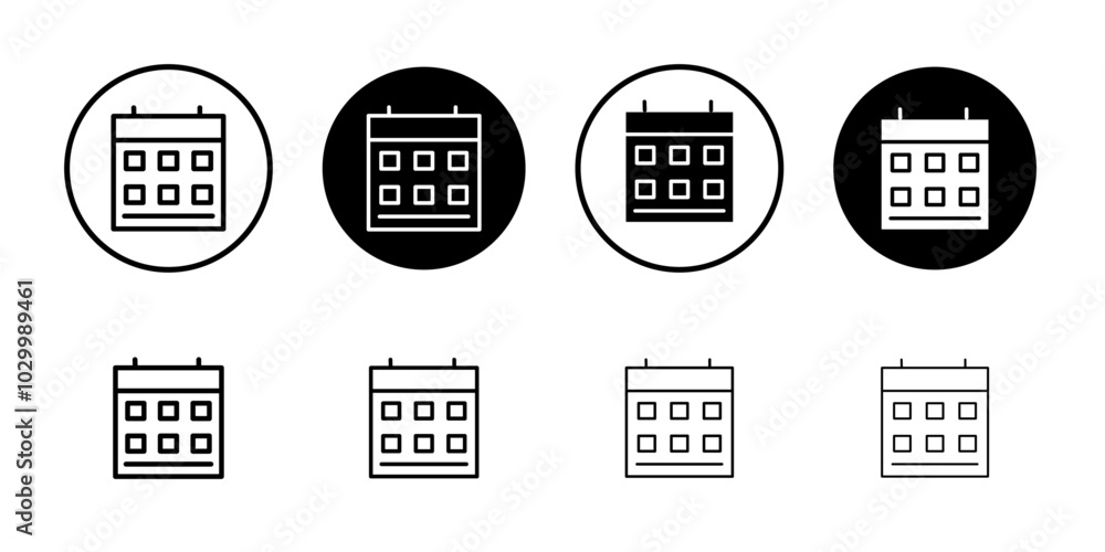 Poster calender icon outline vector for web ui