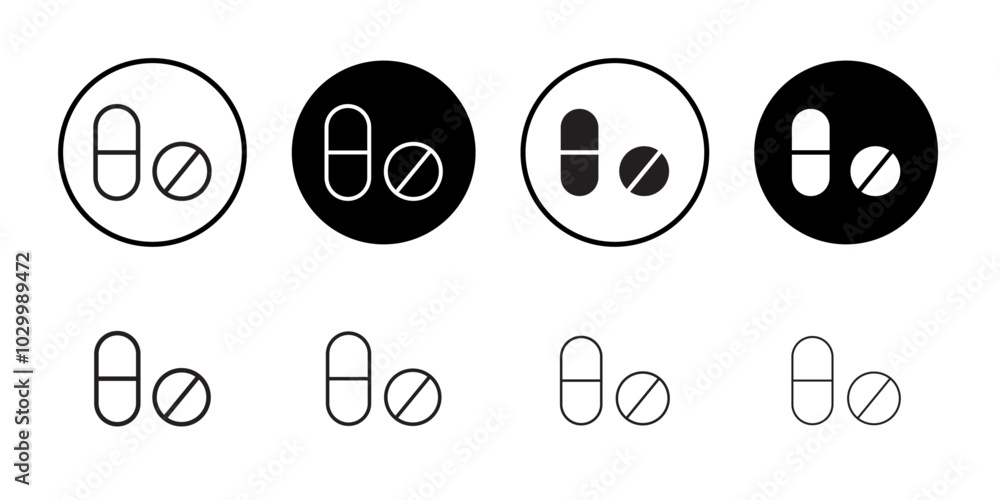 Poster Capsule icon Outline vector for web ui