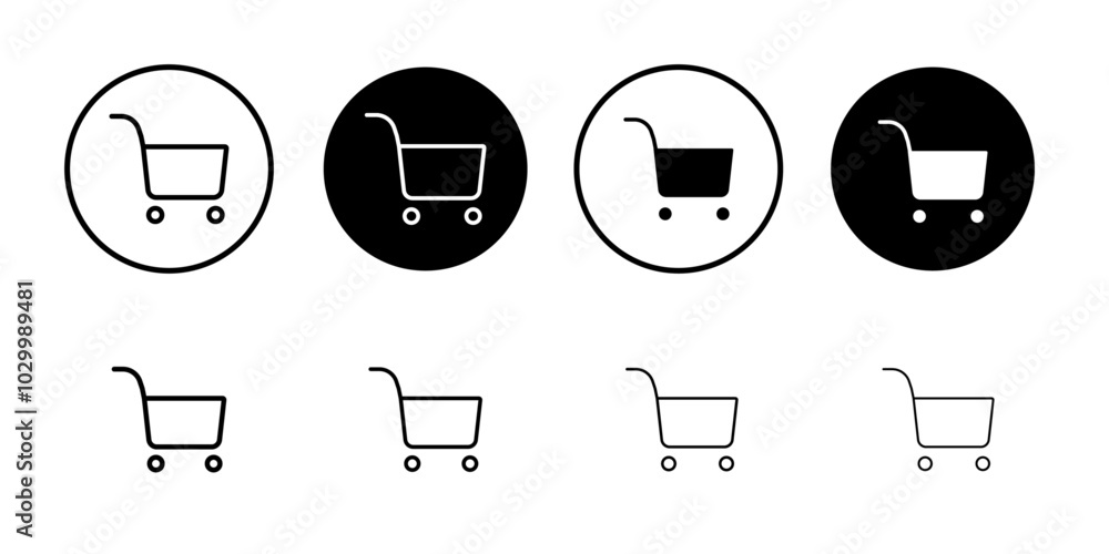 Poster Cart icon Outline vector for web ui