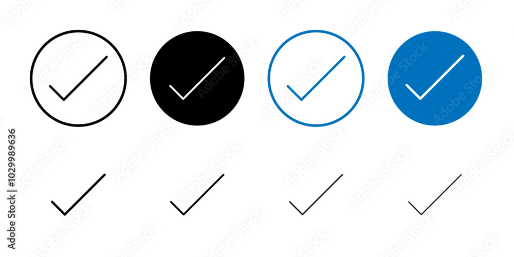 Poster Checkmark Icon Outline vector for web ui