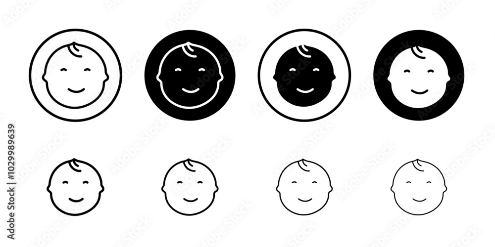 Poster Child face icon Outline vector for web ui