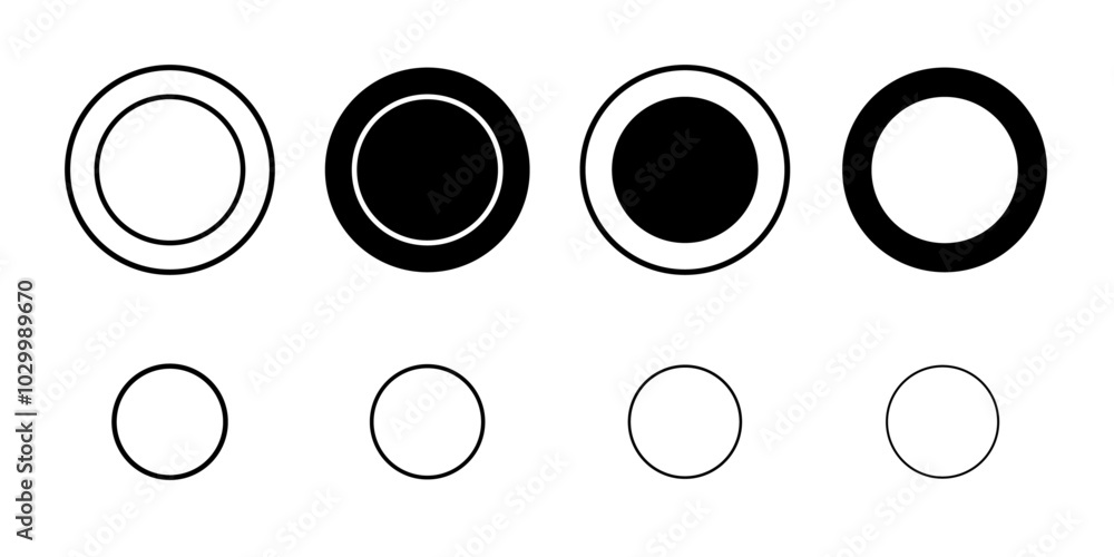 Poster circle icon outline vector for web ui