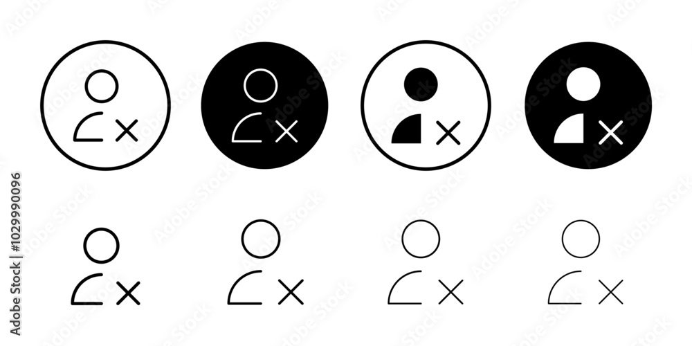 Poster Delete user icon Outline vector for web ui