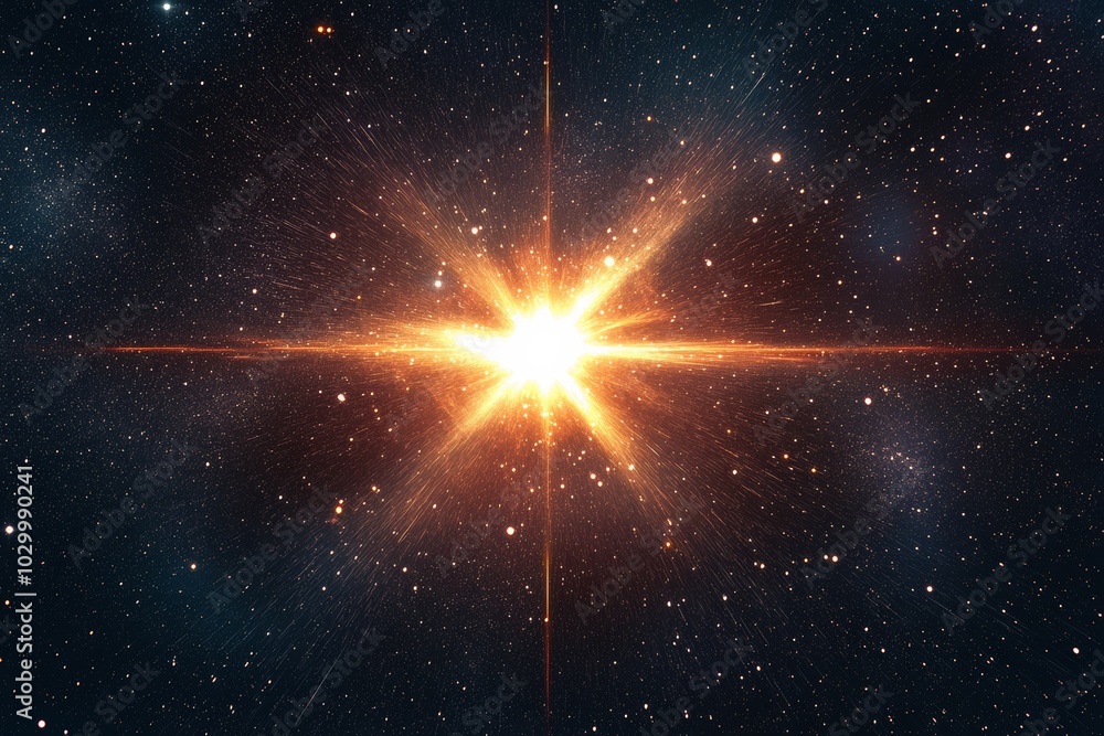 Aufkleber a wide-angle view of a celestial star with cosmic elements, ideal for futuristic designs., photo of 