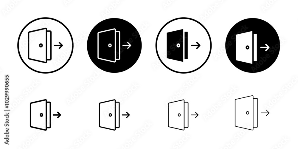 Aufkleber Exit icon Outline vector for web ui