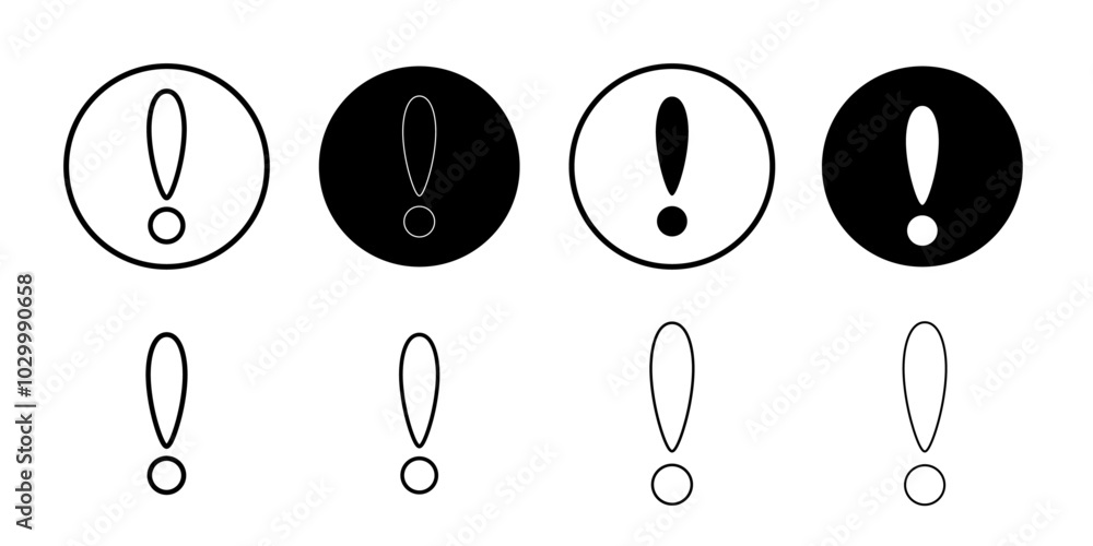 Poster Exclamation icon Outline vector for web ui