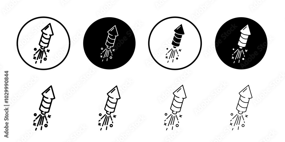 Poster Fireworks rocket sign icon Outline vector for web ui
