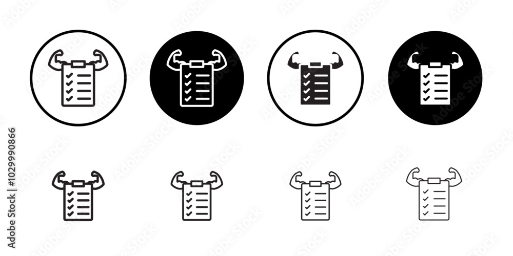 Poster fitness plan icon outline vector for web ui