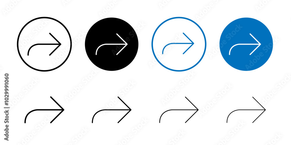 Poster Forward icon Outline vector for web ui