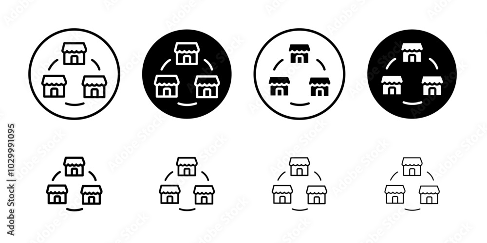 Poster franchise icon outline vector for web ui