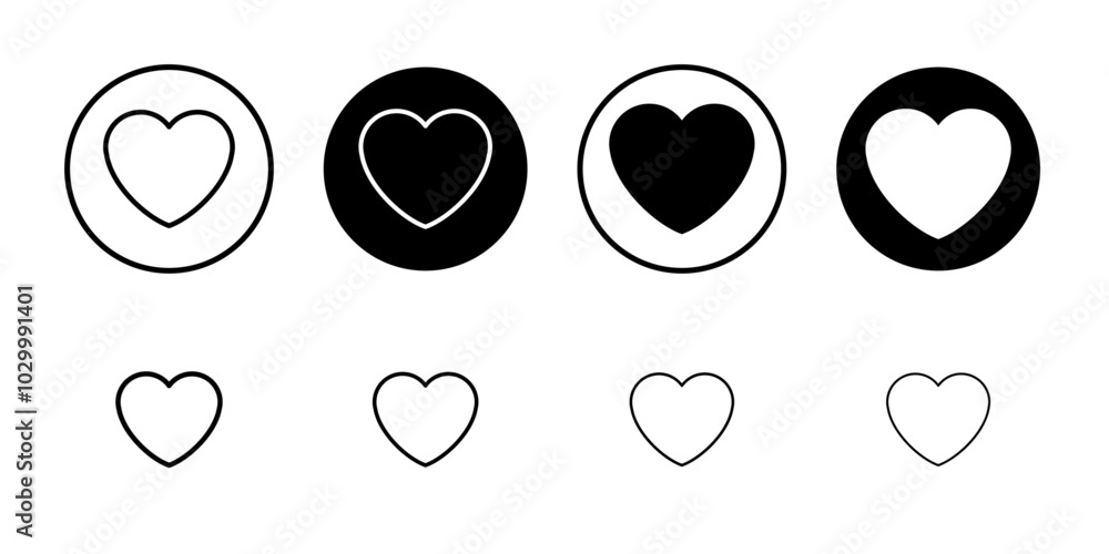 Poster Heart icon Outline vector for web ui