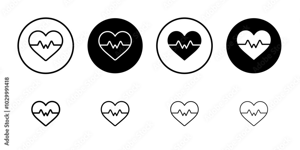 Aufkleber Heartbeat icon Outline vector for web ui