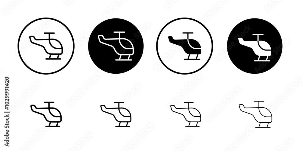 Poster Helicopter icon Outline vector for web ui
