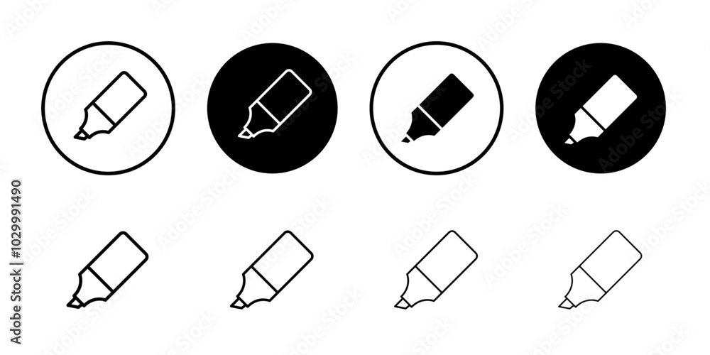 Aufkleber Highlighter icon Outline vector for web ui