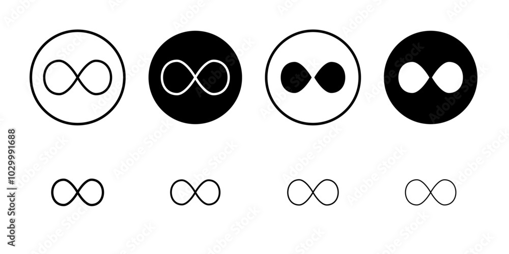 Poster Infinite icon Outline vector for web ui
