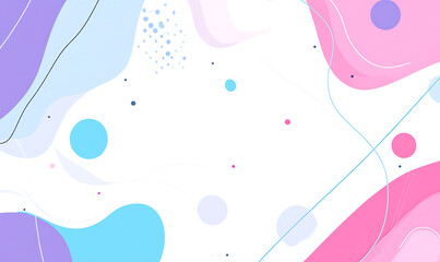 Playful Abstract Design with Soft Pastel Shapes on White Background for Creative, Youthful Projects or Marketing Campaigns
