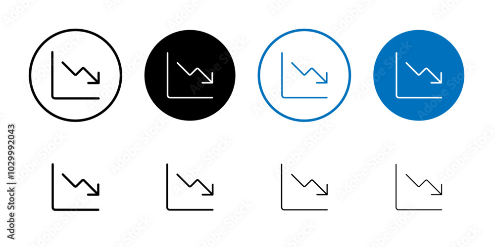 Aufkleber line chart icon outline vector for web ui