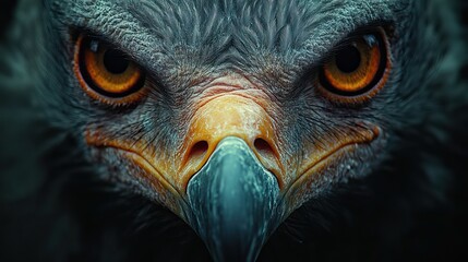 Fototapeta premium An old vulture dressed in an elegant suit and tie presents a fashion-forward portrait of an anthropomorphic raptor with a charismatic demeanor.