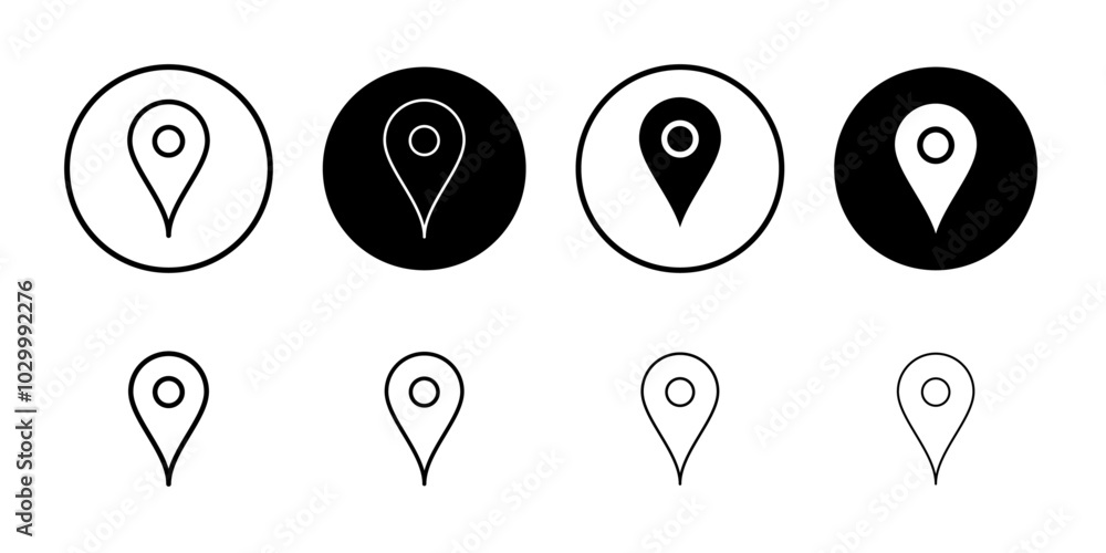 Poster Map pin icon Outline vector for web ui