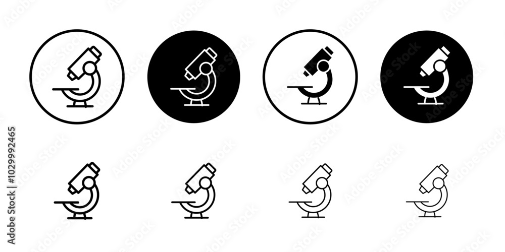 Poster Microscope Icon Outline vector for web ui