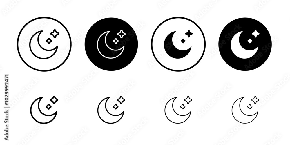 Aufkleber Moon icon Outline vector for web ui