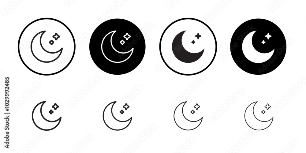 Poster Moon icon Outline vector for web ui