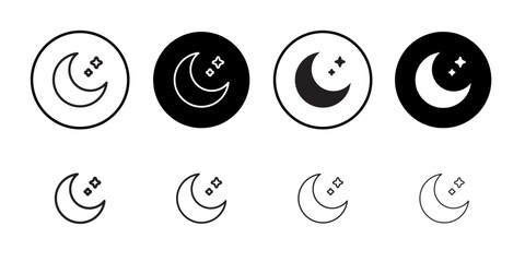 Moon icon Outline vector for web ui