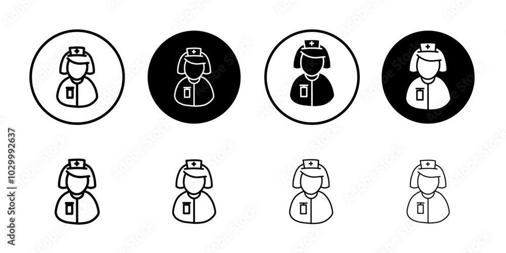 Poster nurse icon outline vector for web ui