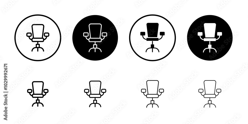 Poster Office chair icon Outline vector for web ui