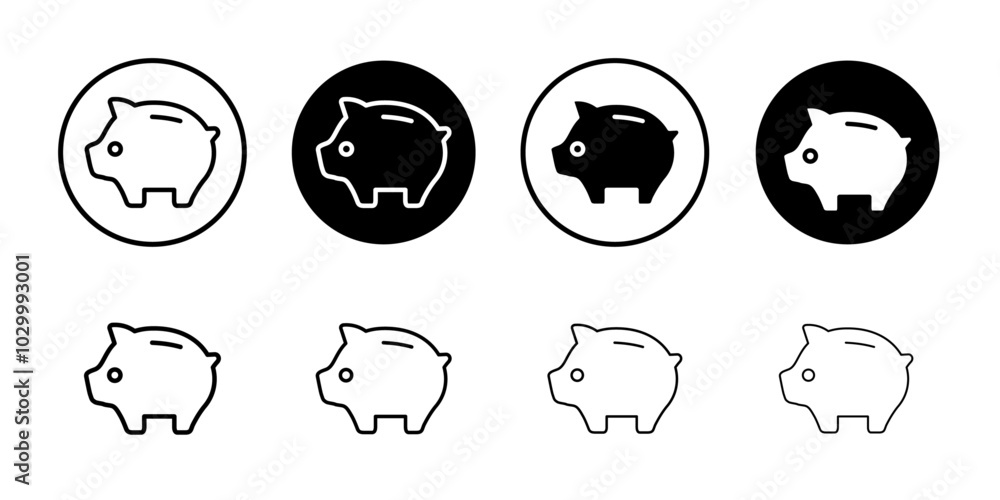 Poster Piggy bank icon Outline vector for web ui