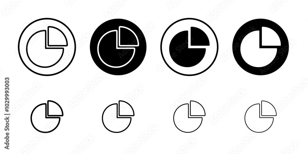 Poster Pie chart icon Outline vector for web ui