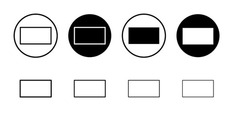Rectangle icon Outline vector for web ui