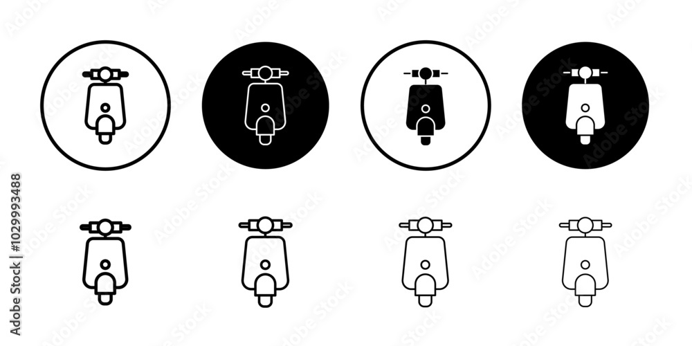 Poster scooter bike icon outline vector for web ui