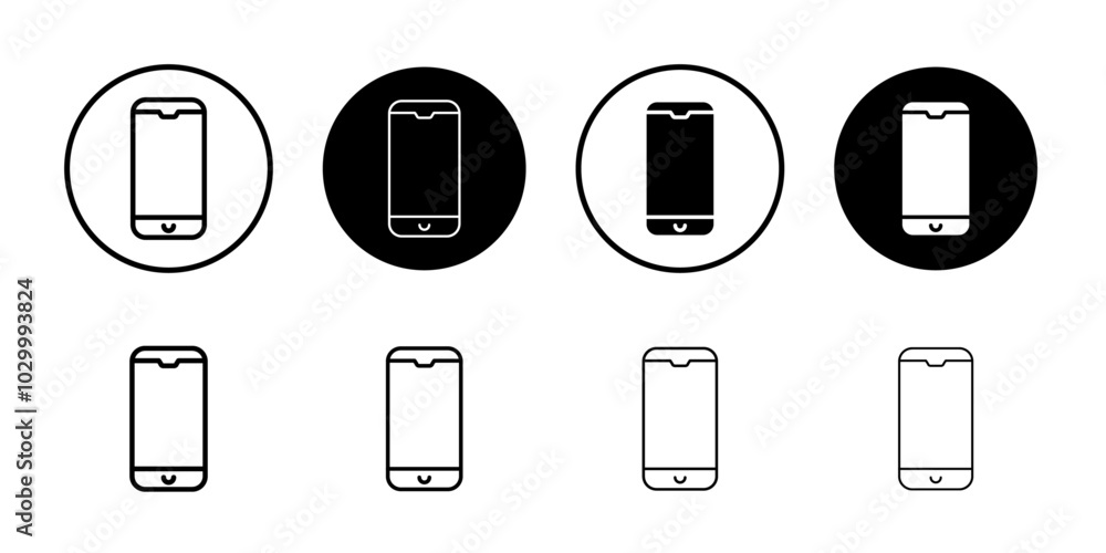 Poster Smartphone icon Outline vector for web ui