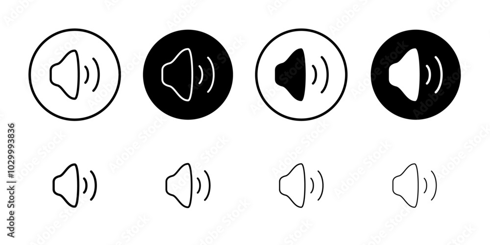 Poster speaker icon outline vector for web ui
