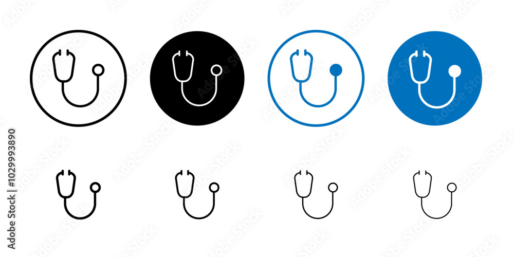 Aufkleber Stethoscope icon Outline vector for web ui