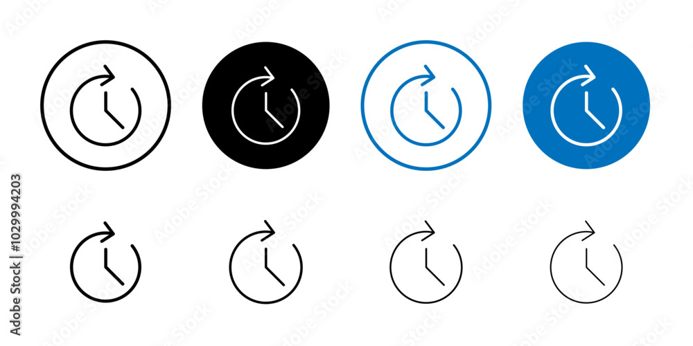 Poster time forward icon outline vector for web ui