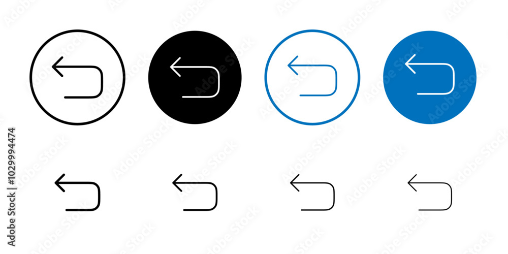 Poster undo icon outline vector for web ui