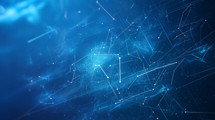 Abstract digital connections showcasing data and blockchain technology, emphasizing the innovative and transformative nature of modern networks. This composition captures the essence of interconnected