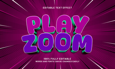 play zoom editable text effects with a game and play theme