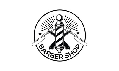 Barbershop, Barber, Haircut's salon vintage hipster logo templates, haircut's salon. Barber shop emblems templates. Vector illustration