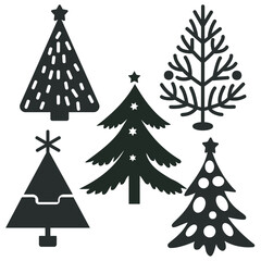 set of christmas trees