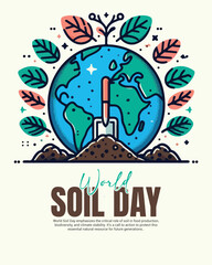 World Soil Day with soil fertility and soil restoration social media post banner template
