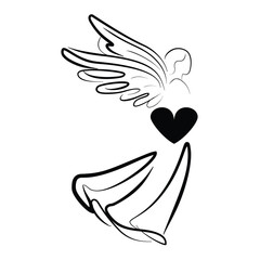 Line Christmas Angel