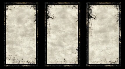 Three Vintage Frames for Classic Text or Image Layouts Minimalist White Background with Space for Text