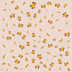 Pony and rainbow pattern