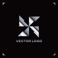 MODERN GEOMETRIC METALLIC GRAPHIC LOGO 