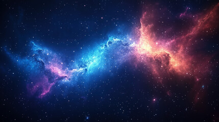 Fototapeta premium Wallpaper Depicting A Vibrant Nebula Filled With Swirling Clouds Of Blue, Purple, And Pink, Set Against A Backdrop Of Countless Twinkling Stars