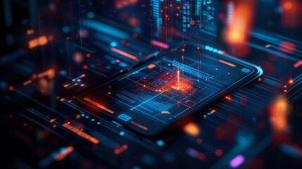 Wallpaper Featuring A High-Tech Device Surrounded By Informative Bullet Points And Charts, All Placed On A Sleek, Dark Background For Contrast